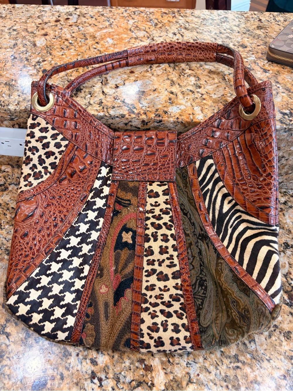 Clever Carriage Company Patchwork Animal-Print Shoulder Bag